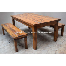 Reclaimed Solid Wood Outdoor Retaurant Dining Set